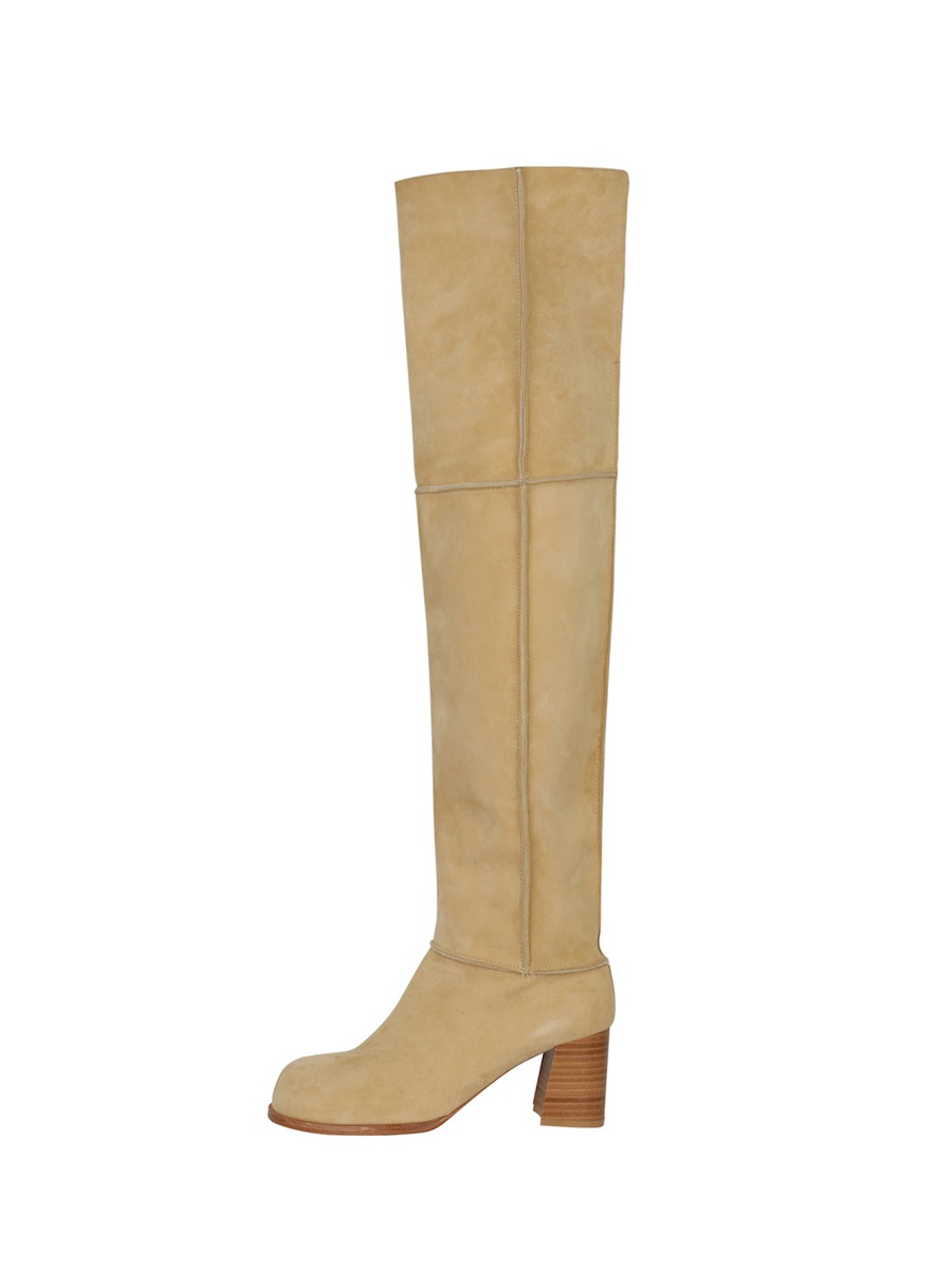 [TheOpen Product] SUEDE THIGH HIGH BOOTS - BEIGE