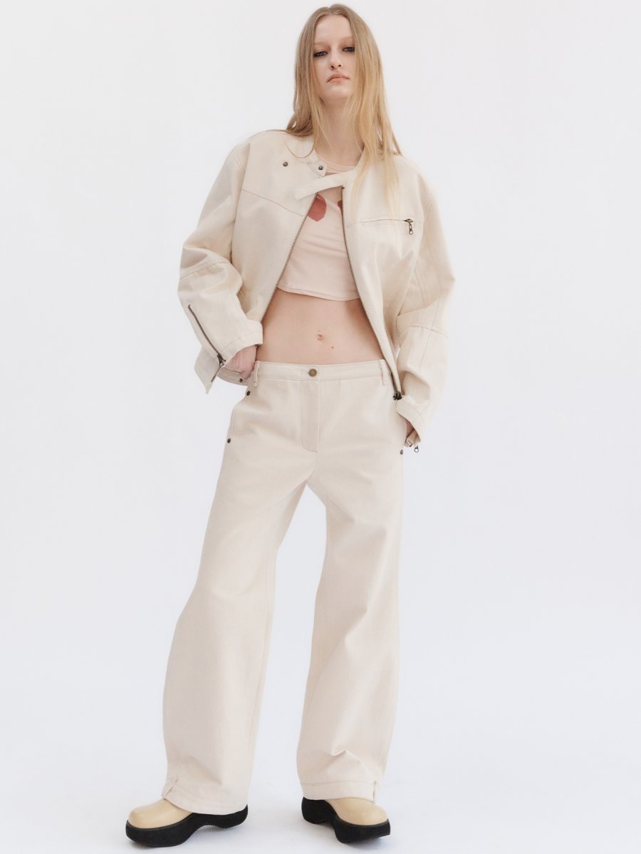 [TheOpen Product] SLIM ROUNDING PANTS - IVORY