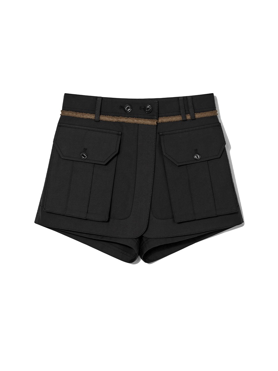 [KIJUN] &#039;Joel&#039; Cargo Wrap Shorts - Black