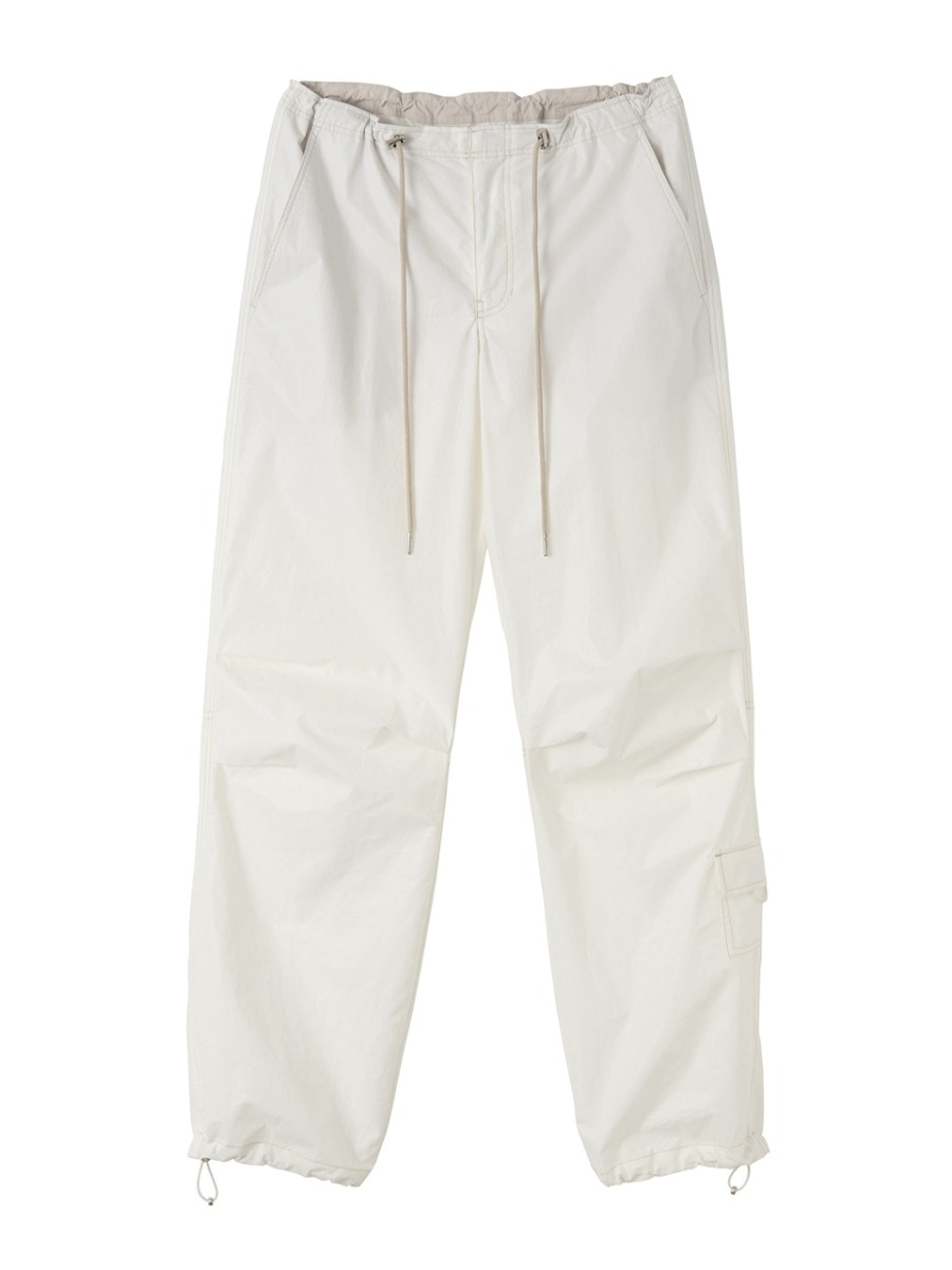 [SCULPTOR] Glossy Parachute Pants - Ivory