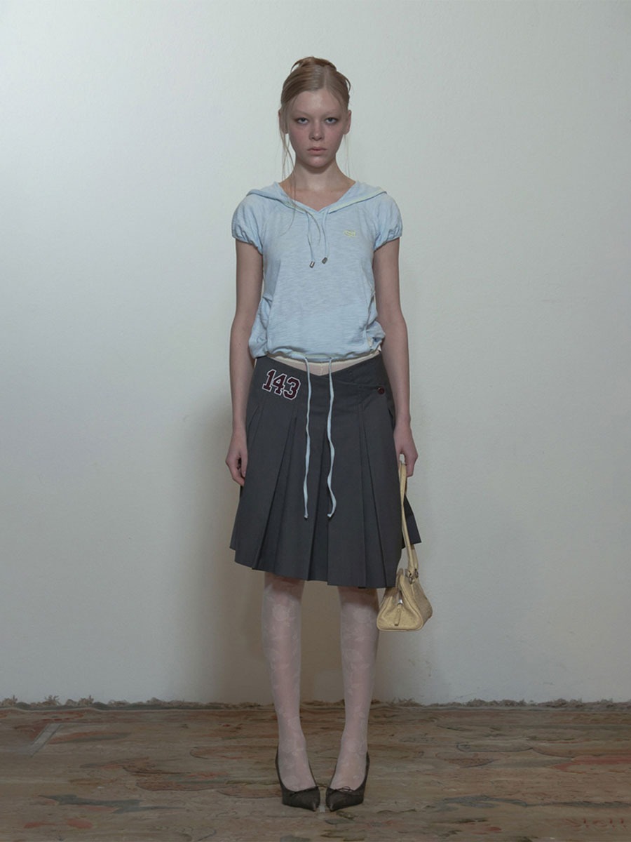 [SCULPTOR] 143 Asymmetrical Wrap Skirt - Charcoal