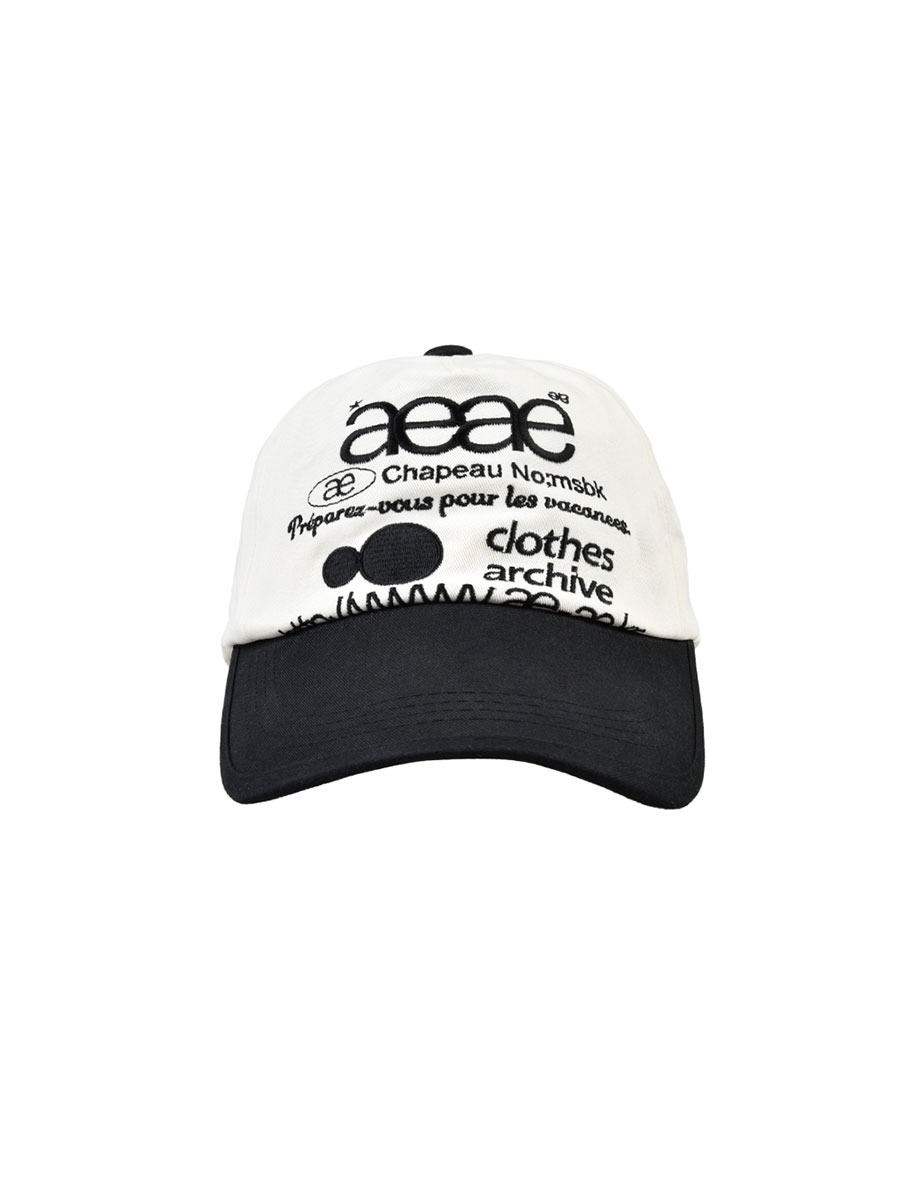 [aeae] WEB LOGO TWO TONE BALL CAP  - WHITE/BLACK