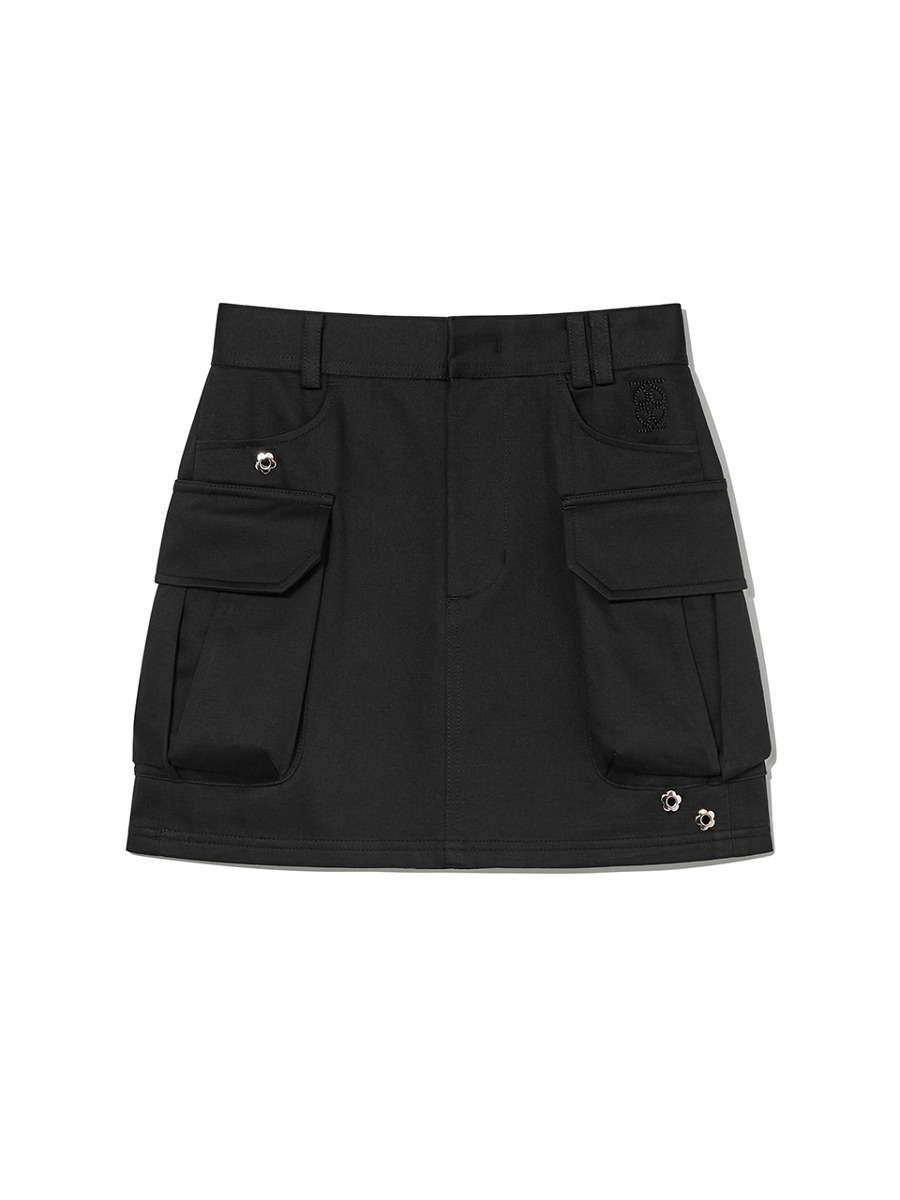 [KIJUN] &#039;Joel&#039; Cargo Mini Skirt - Black