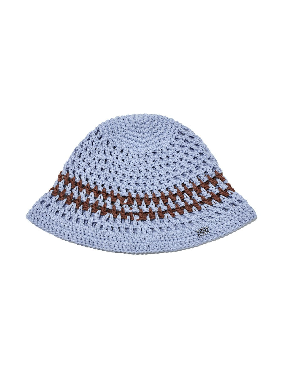 [KIJUN] Crochet Bucket Hat UNISEX - Sky Blue